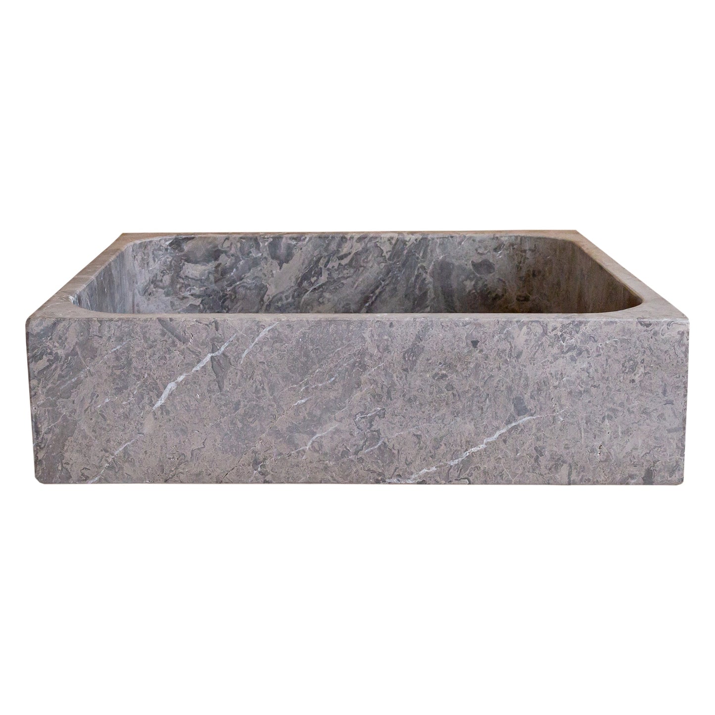 Tundra Gray Marble Farmhouse Rectangular Sink (W)16" (L)19.5" (H)5"