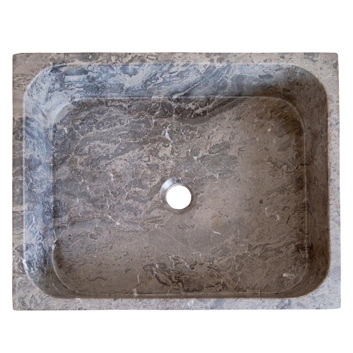 Tundra Gray Marble Farmhouse Rectangular Sink (W)16" (L)19.5" (H)5"