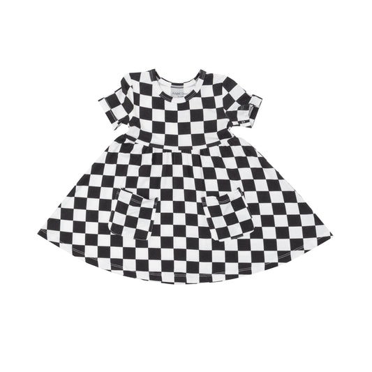 Twirly S/S Dress - Checkerboard