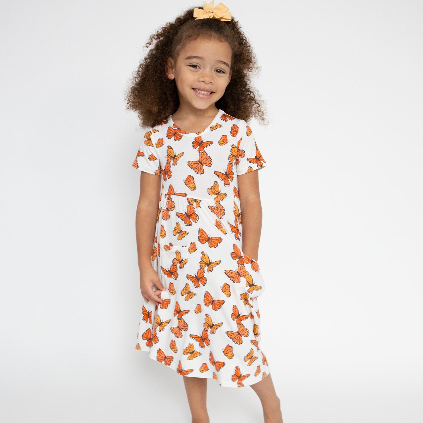 Twirly S/S Dress - Mariposa Monarca