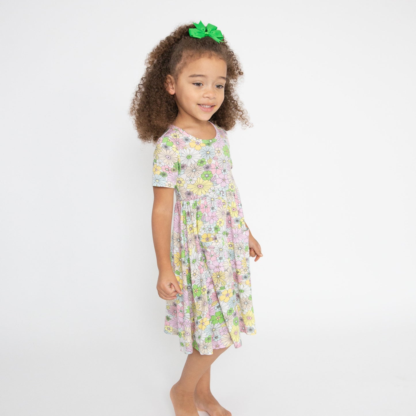 Twirly S/S Dress - Mixed Retro Floral