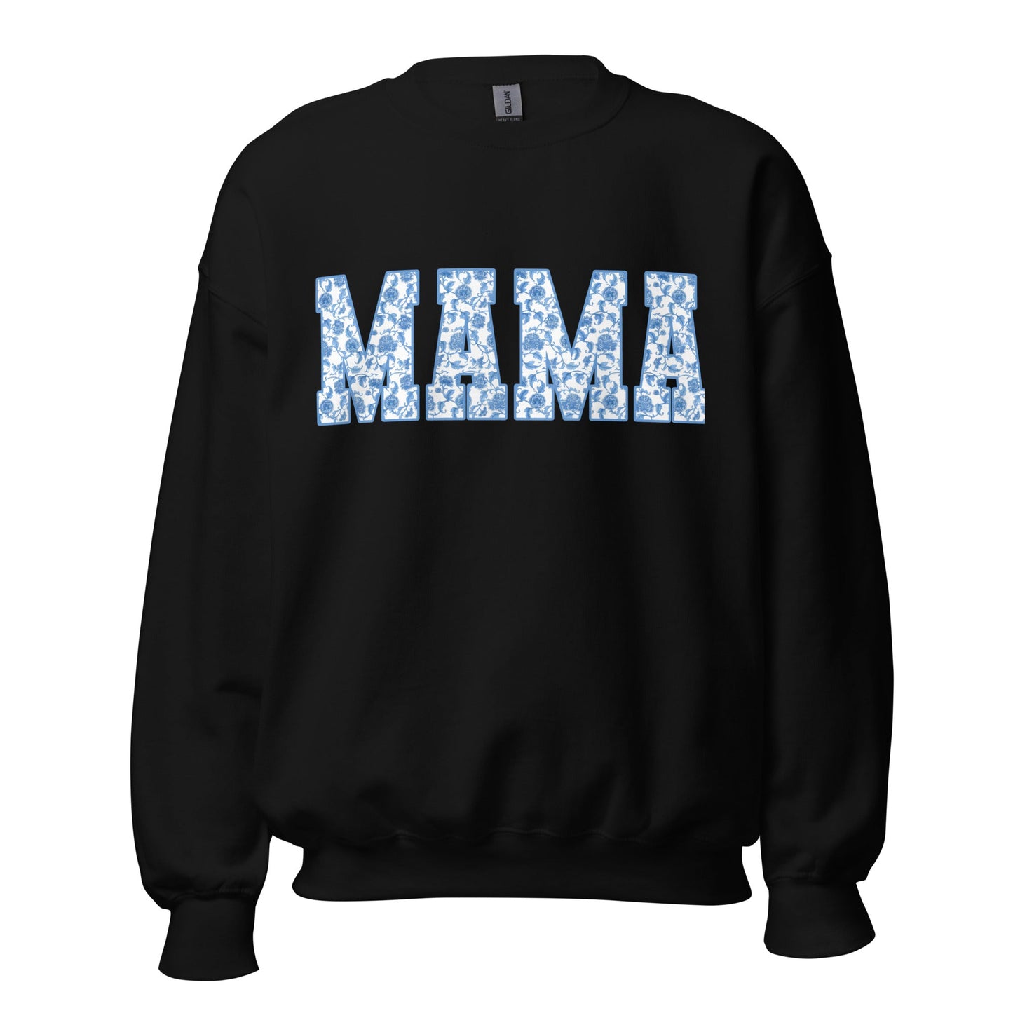 'Blue & White Chinoiserie 'Mama' Crewneck Sweatshirt