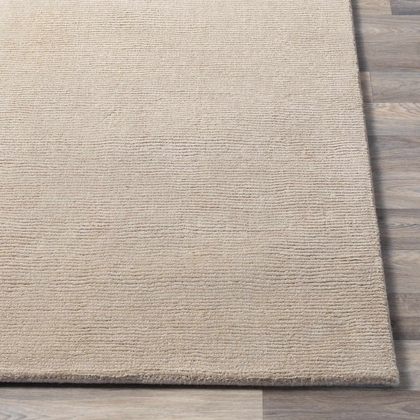 Brockton Solid Tan Wool Rug