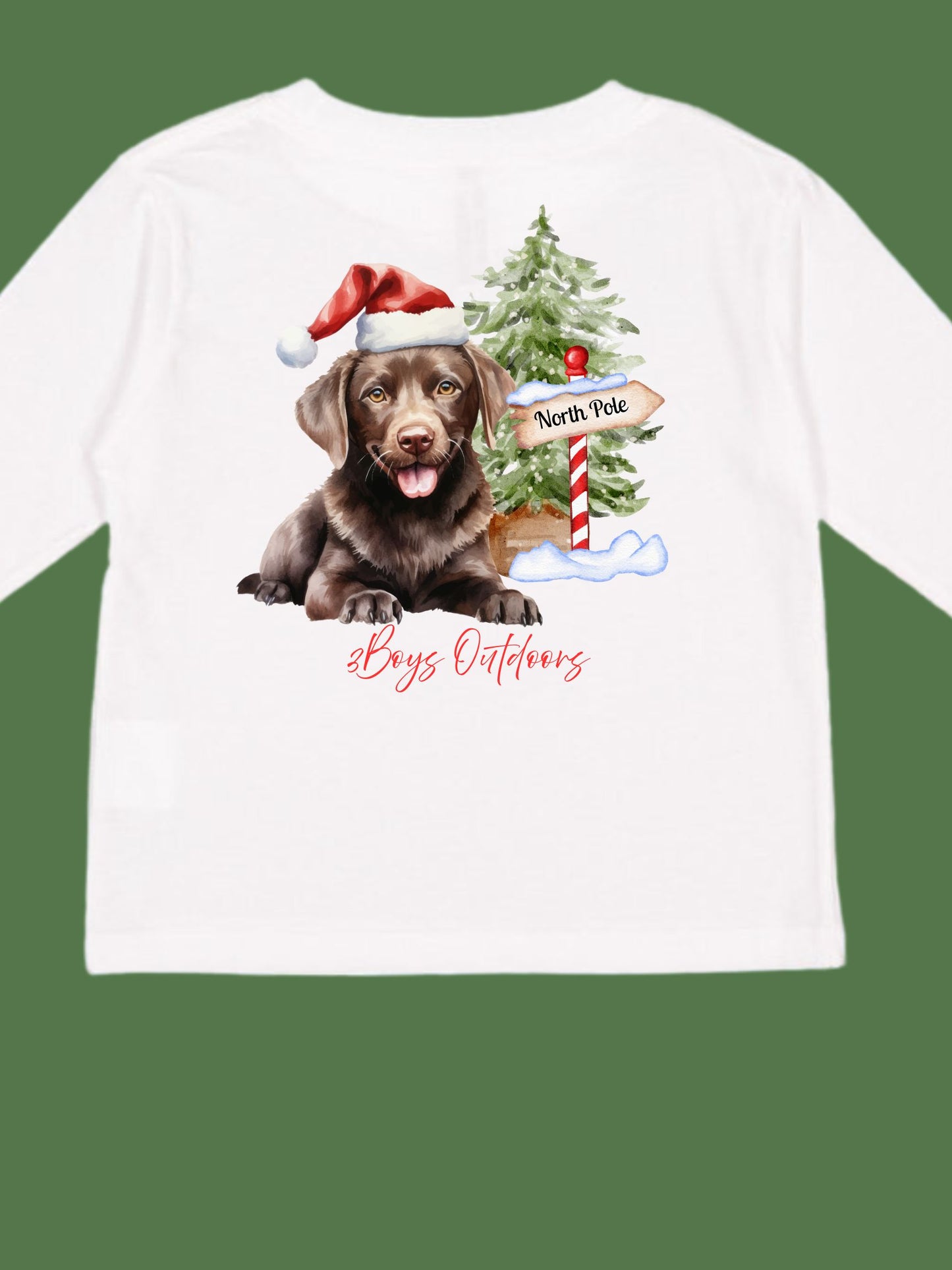3Boys Outdoors North Pole Pup Long Sleeve Tee