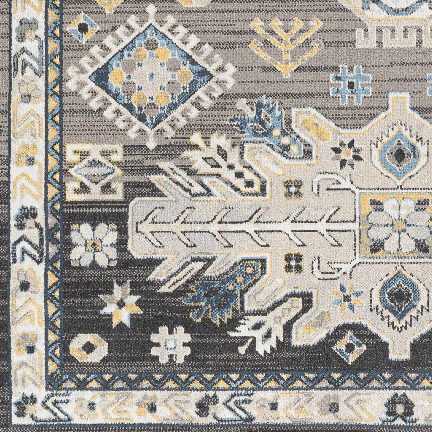 Cabacungan Black & Blue Washable Area Rug - Clearance