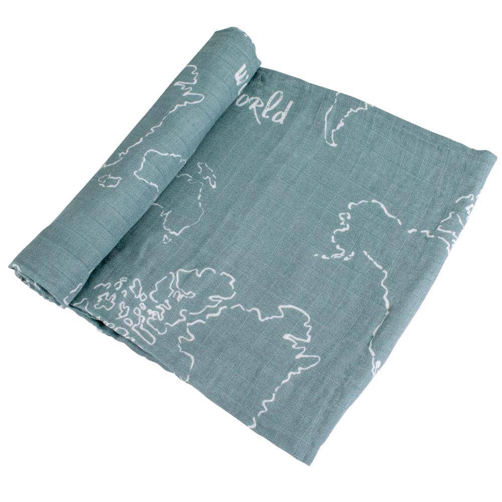 Muslin Swaddle Blanket Set Oh So Soft World Map + Someday