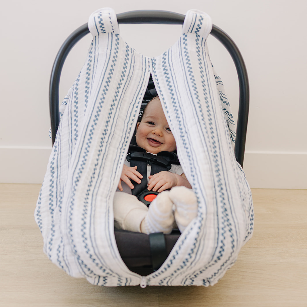 Western Stripe Classic Muslin Car Seat Cover