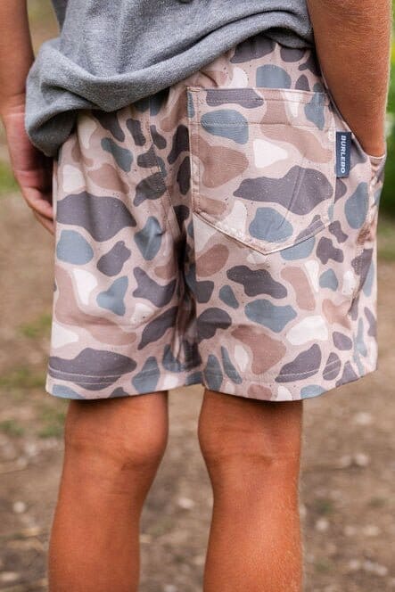 BURLEBO - Youth Athletic Short -  Pintail Camo