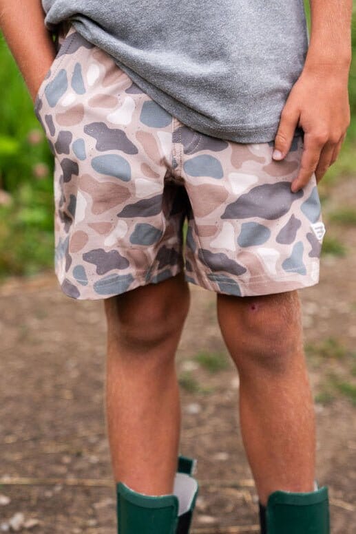 BURLEBO - Youth Athletic Short -  Pintail Camo