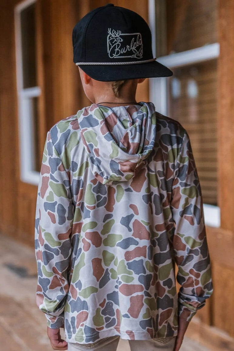 Burlebo Youth Performance Hoodie - Driftwood Camo