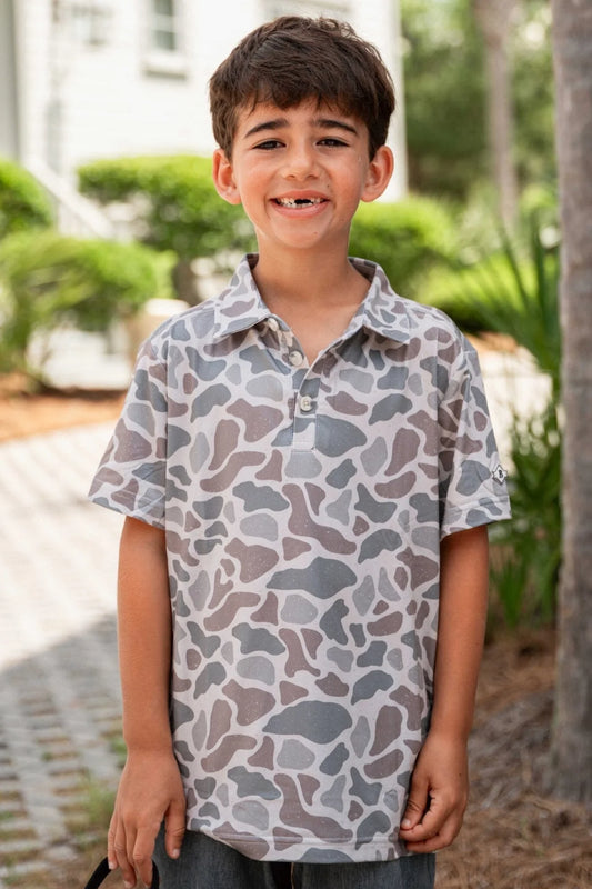 Burlebo Youth Performance Polo Classic Deer Camo