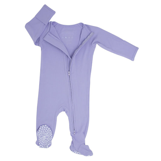 Zipper Footie Orchid Petal Rib