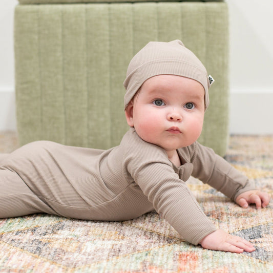 Zipper Footie Just Taupe