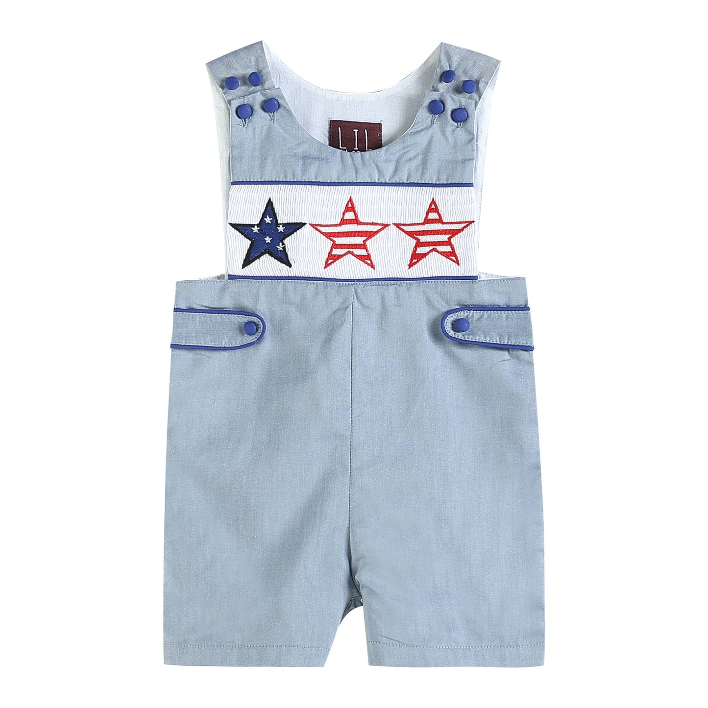 Lil Cactus - Denim Look 4th of July Stars Baby Short Pant John Johns