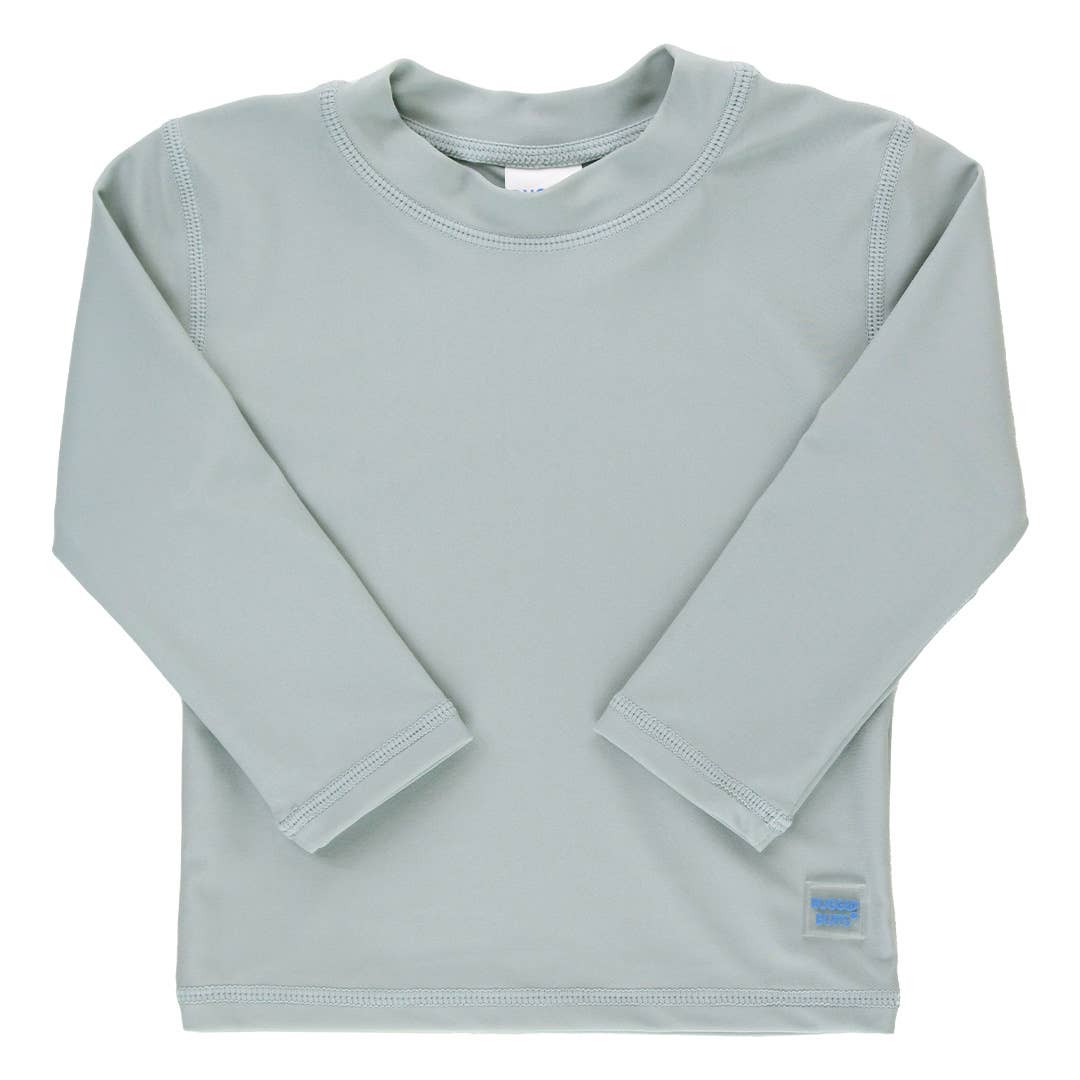 RuffleButts - Harbor Gray Long Sleeve Rash Guard