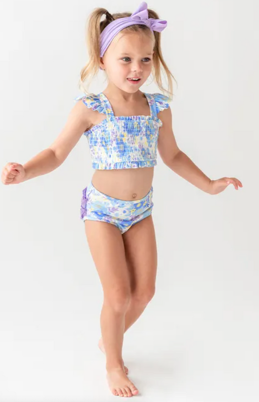 Pristine Bloom Smocked Bikini