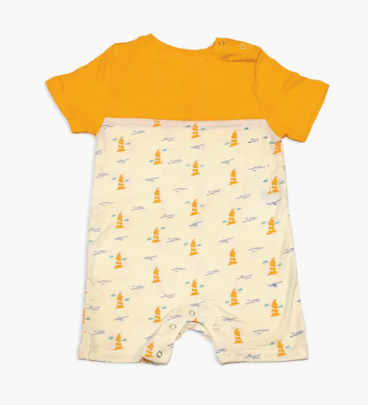 Bamboo Short Sleeve Romper - Lighthouse