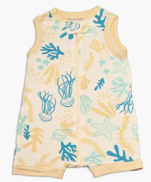 Bamboo Reef Print Sleeveless Romper