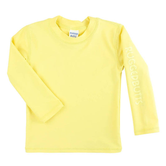 RuffleButts - Banana Yellow Long Sleeve Logo Rash Guard