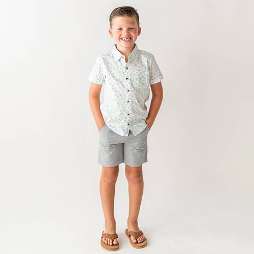 RuffleButts - Harbor Gray Chino Shorts