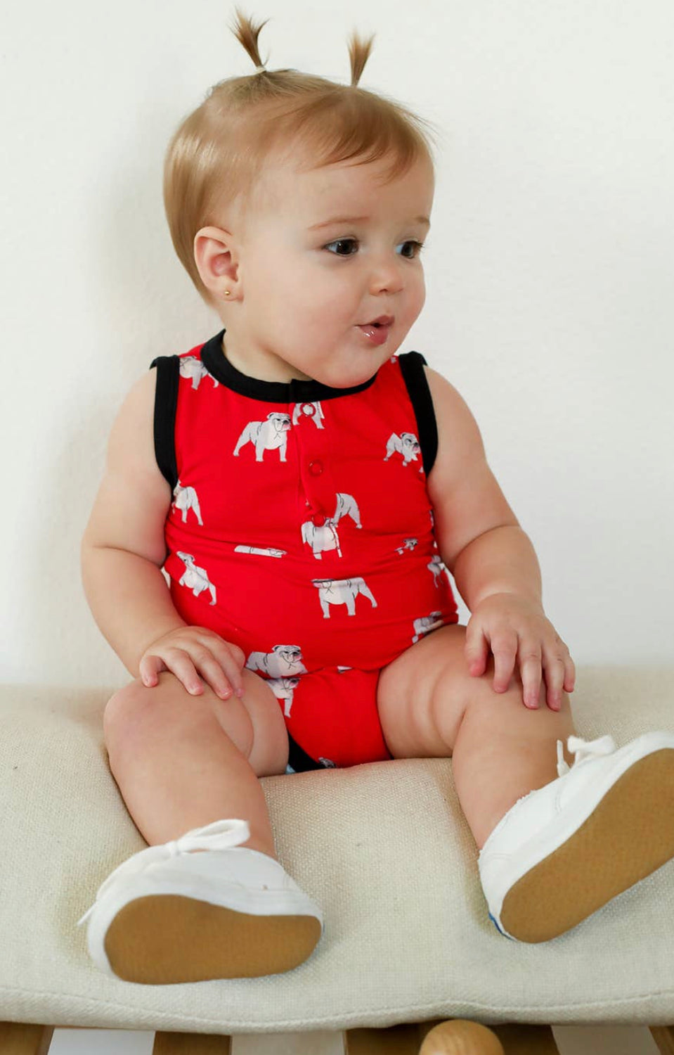 Bulldog Bamboo Henley Onesie